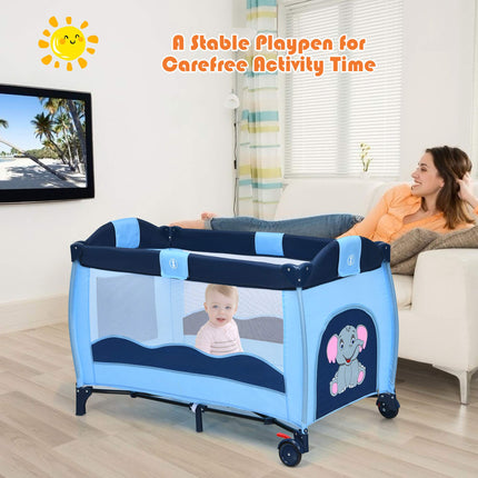 Parc pour bébé portable avec berceau et table à langer