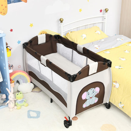Parc pour bébé portable avec berceau et table à langer