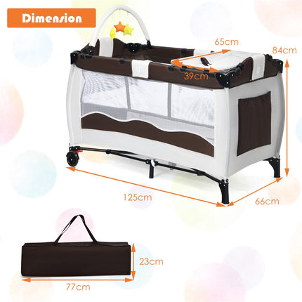 Parc pour bébé portable avec berceau et table à langer