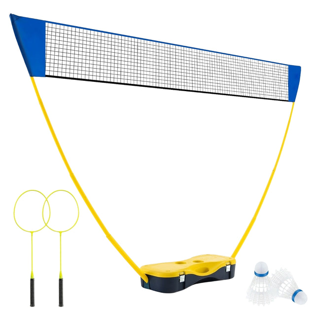 Tragbares Badminton-Set mit Netz, 2 Schlägern und Federbällen