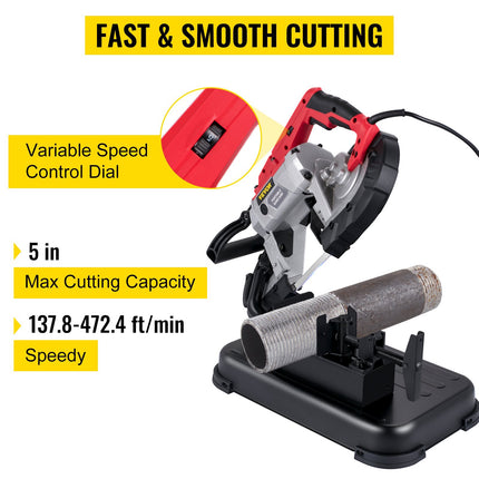 Portable Band Saw, 5-Inch Deep Cut, Variable Speed 10A