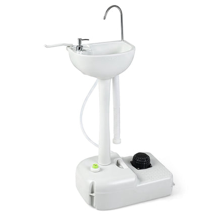 Évier de camping portable avec réservoir de 4,5 gallons et pompe à pied