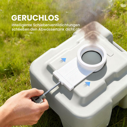 Tragbare Campingtoilette, 20L Fäkalientank, 147kg Tragkraft