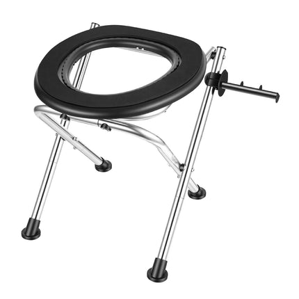 Portable Camping Toilet, Foldable Stainless Steel, 160 kg
