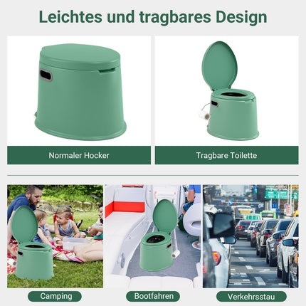 Tragbare Campingtoilette mit herausnehmbarem Eimer, 200 kg Tragkraft