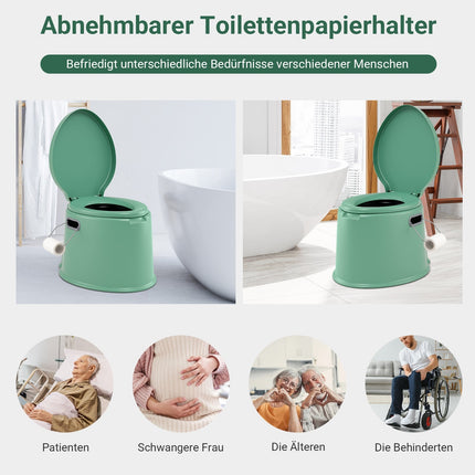 Tragbare Campingtoilette mit herausnehmbarem Eimer, 200 kg Tragkraft