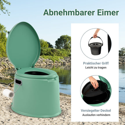 Tragbare Campingtoilette mit herausnehmbarem Eimer, 200 kg Tragkraft