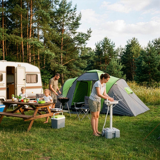 Lavabo de camping portable, réservoir de 20 L, pompe USB
