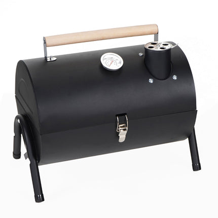Barbecue portable au charbon de bois avec thermomètre et cheminée