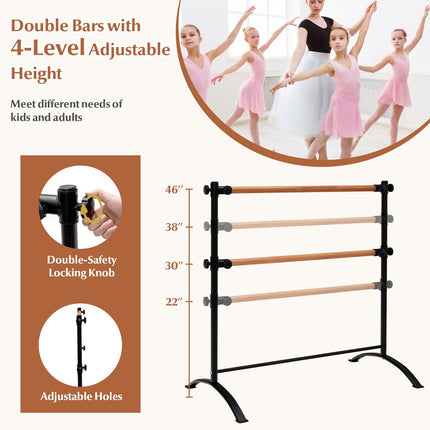 Tragbare Doppel-Ballettstange, 1,2 m, höhenverstellbar