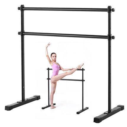 Portable Double Ballet Barre, Height Adjustable, 350 lb