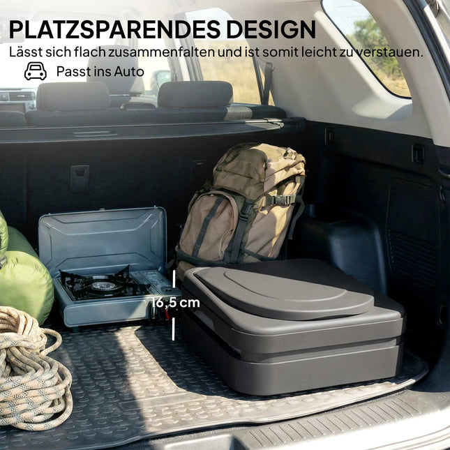 Tragbare faltbare Campingtoilette mit 12 Beuteln, 150 kg Tragkraft