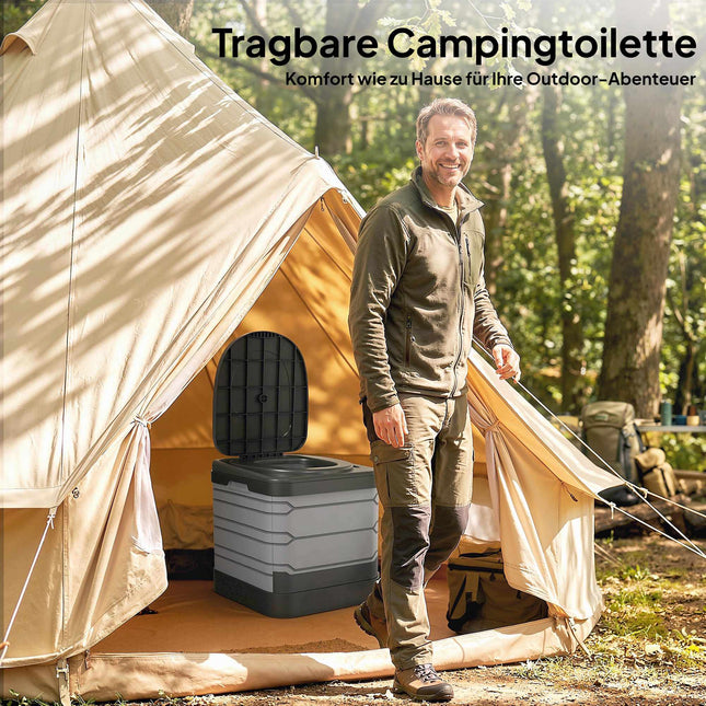 Tragbare faltbare Campingtoilette mit 12 Beuteln, 150 kg Tragkraft