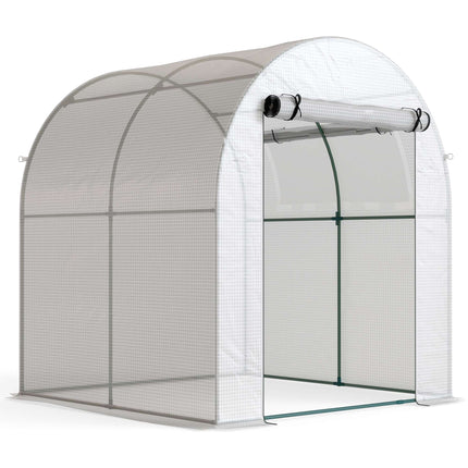 Serre portable avec structure en acier et bâche en plastique, 1,8 x 1,8 m