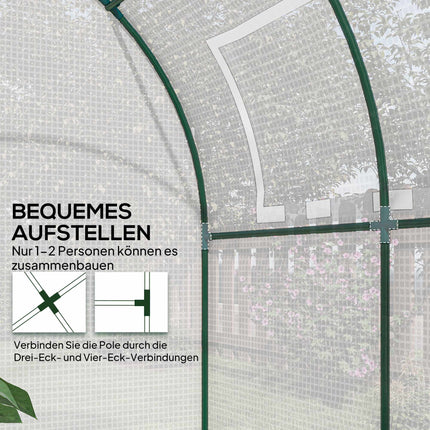 Serre portable avec structure en acier et bâche en plastique, 1,8 x 1,8 m