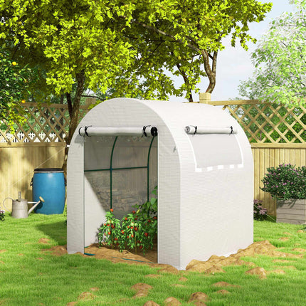 Serre portable avec structure en acier et bâche en plastique, 1,8 x 1,8 m
