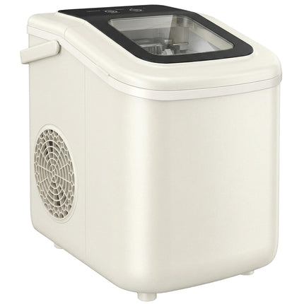 Tragbarer Eiswürfelbereiter mit Selbstreinigung, 12 kg/24 h, Beige