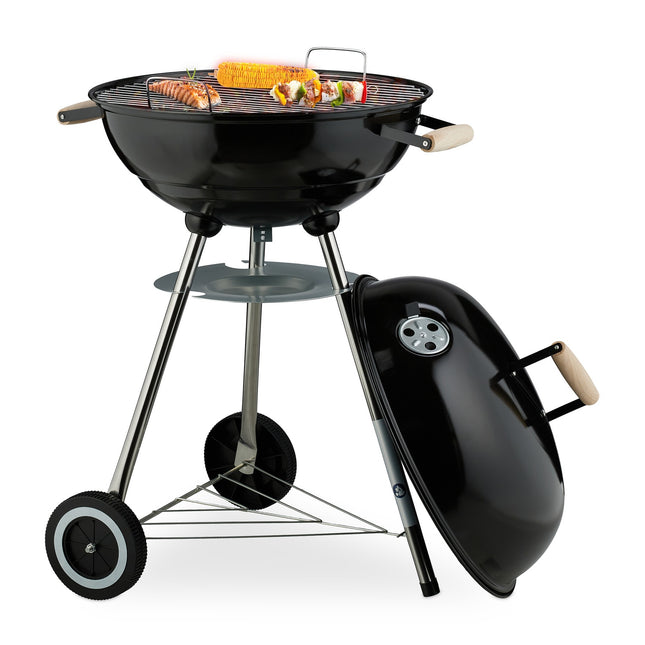 Barbecue portable avec récupérateur de cendres et roulettes