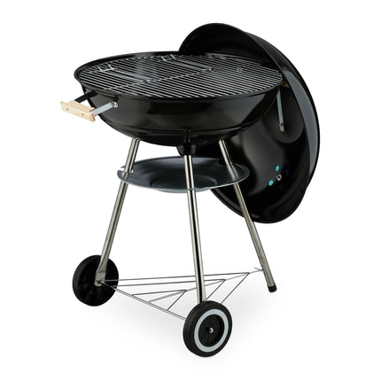 Barbecue portable à bouilloire avec couvercle et roues