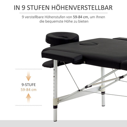 Table de massage portable avec sac de transport, hauteur réglable