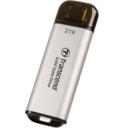 Tragbare Mini-SSD ESD300C USB-C 2 TB 10 Gbit/s (R1050/W950 Mb/s) Silber