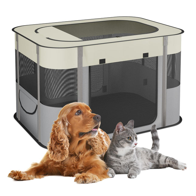 Tragbarer Haustier-Laufstall für Katzen & Hunde, für drinnen und draußen