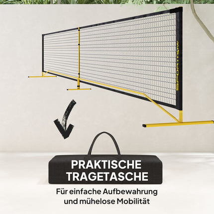 Filet de Pickleball Portable 6,7 m avec Sac de Transport Cadre en métal pour intérieur extérieur Jaune Aosom