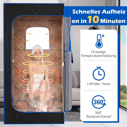 Tragbare Dampfsauna mit Stuhl & Matte – Home Spa