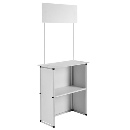 Portable Trade Show Podium Table, Foldable With Storage