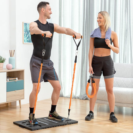 Portable Training System and Men's Sauna Vest L InnovaGoods, 4 Resistance Bands
