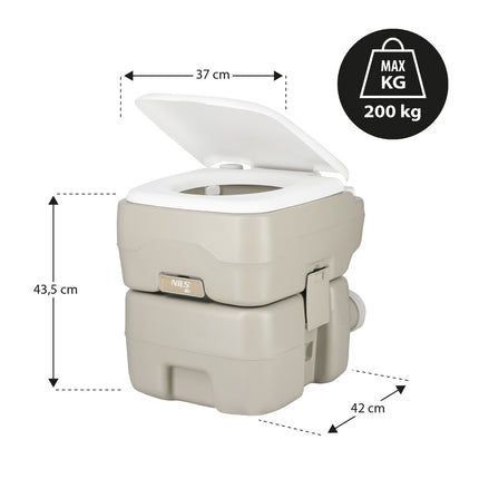 Toilettes de voyage portables, capacité de 20 L