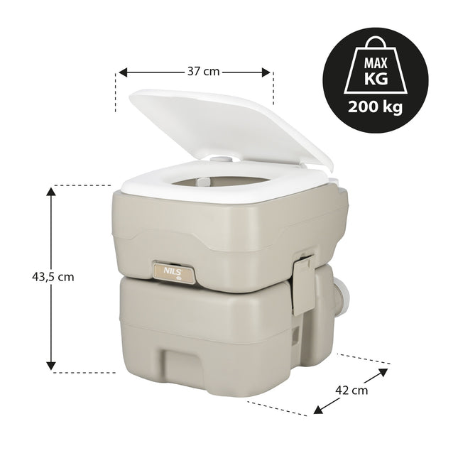 Toilettes de voyage portables, capacité de 20 L