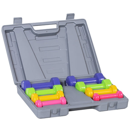 Set d'haltères Set d'haltères avec étui 4 paires d'haltères 05 1 15 2 kg Portable pour la maison et la salle de sport Fer Plastique