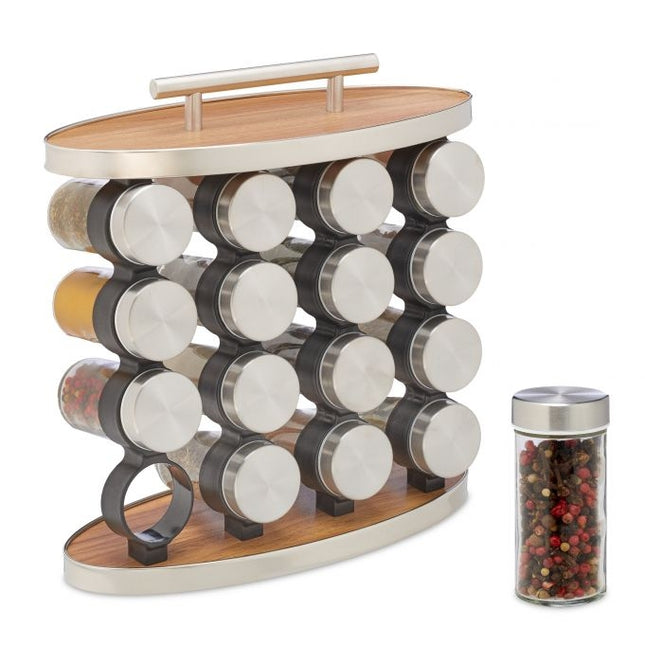 Étagère à épices portable avec 16 pots