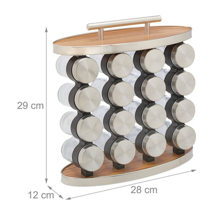 Étagère à épices portable avec 16 pots