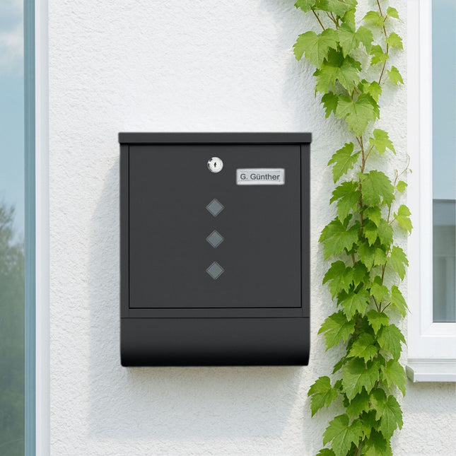 Boîte aux lettres avec porte-journaux - Finition métal mat