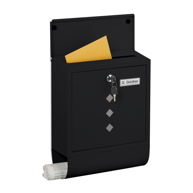 Boîte aux lettres avec porte-journaux - Design minimaliste en métal