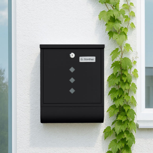 Boîte aux lettres avec porte-journaux - Design minimaliste en métal