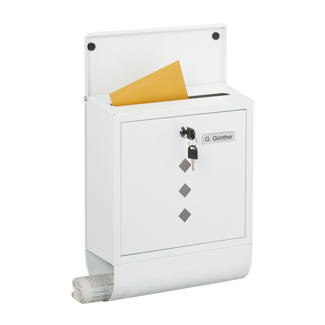 Boîte aux lettres avec porte-journaux - Design minimaliste en métal