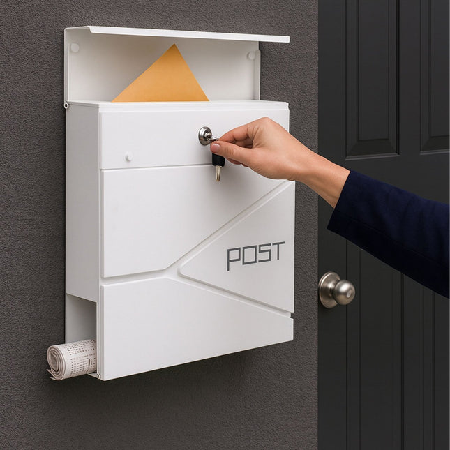 Boîte aux lettres avec fente pour journaux - Acier noir mat