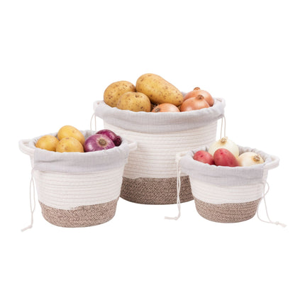 Kartoffel-Vorratskörbe 3er-Set – Belüftet, blickdicht