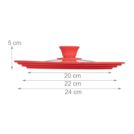 Couvercle de casserole 20-24 cm avec bord en silicone