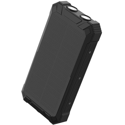 PowerBank 20,000 mAh Solar cell 4 cables + wireless charging Black