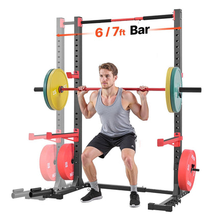 Power Cage Squat Rack, Adjustable Width, Pull-Up Bar
