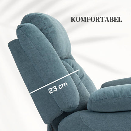 Elektrischer Relaxsessel mit Fernbedienung, Samt, Blau