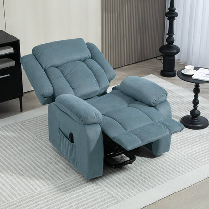 Elektrischer Relaxsessel mit Fernbedienung, Samt, Blau