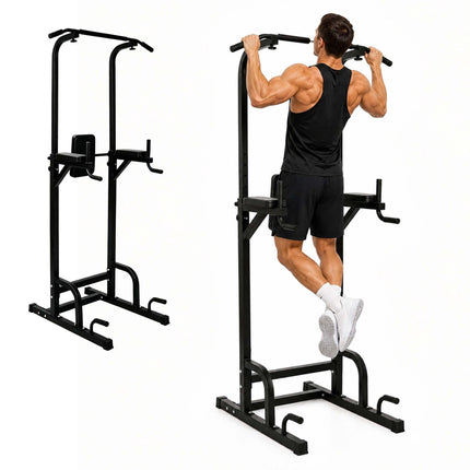 Tour de musculation pour salle de sport à domicile, hauteur réglable, acier noir