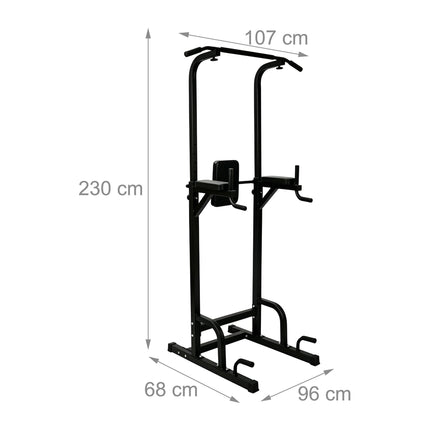 Tour de musculation pour salle de sport à domicile, hauteur réglable, acier noir