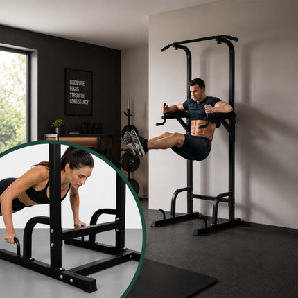 Tour de musculation pour salle de sport à domicile, hauteur réglable, acier noir