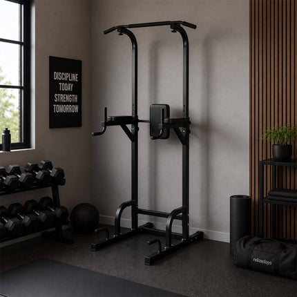 Tour de musculation pour salle de sport à domicile, hauteur réglable, acier noir